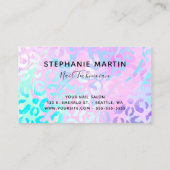 ペリウィンクルパープルグリッター虹色ヒョウ 名刺 (裏面)