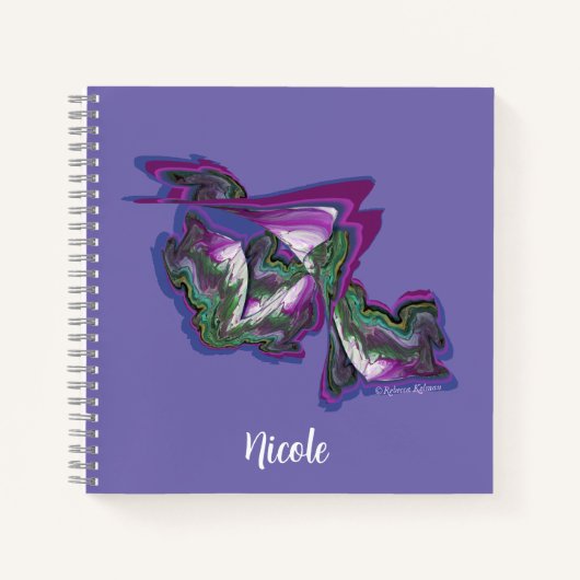 ペリウィンクルパープルピンク&グリーン ノートブック (正面)