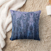 ペリウィンクルパープルブルー抽象芸術アート クッション (ブランケット)