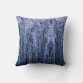 ペリウィンクルパープルブルー抽象芸術アート クッション (裏面)