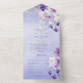ペリウィンクルパープルボホフローラディナー オールインワン招待状 (内側)
