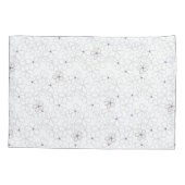 ペリウィンクルピローケースに白い花 枕カバー (裏面-左)