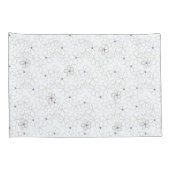 ペリウィンクルピローケースに白い花 枕カバー (裏面-右)