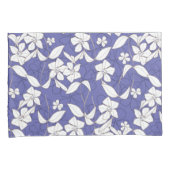 ペリウィンクルピローケースに白い花 枕カバー (正面右)