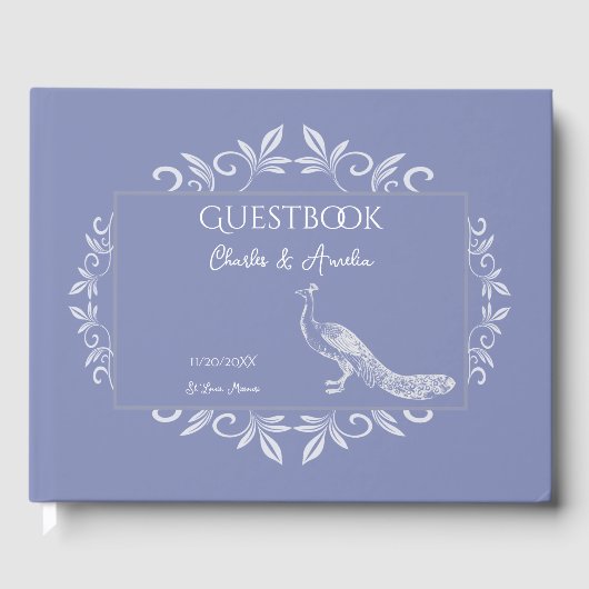 ペリウィンクルピーコックフローリッシュ結婚のゲストブック ゲストブック (正面)