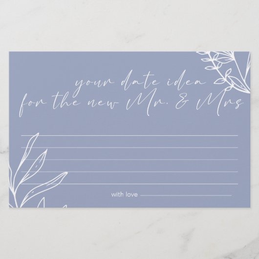 ペリウィンクルフラワーズデイトナイトアイディアシャワーゲーム 便箋 (正面)