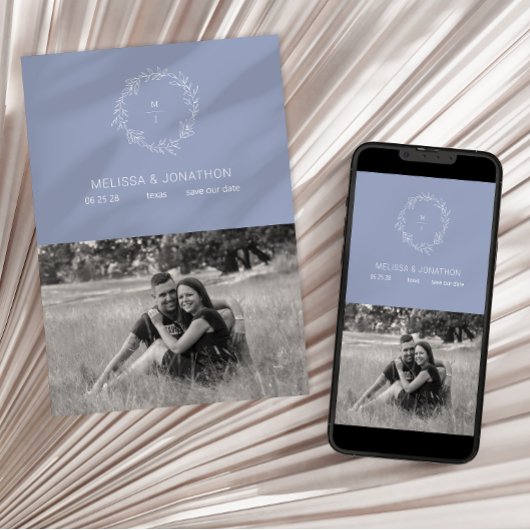 ペリウィンクルフラワーズボホブライド日付を保存 セーブザデート