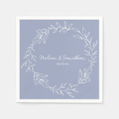 ペリウィンクルフラワーズボホロマンチック結婚ズ スタンダードカクテルナプキン (正面)