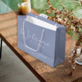 ペリウィンクルフラワーズボホー結婚ウェルカム ラージペーパーバッグ