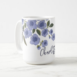ペリウィンクルフローラ開花モダン名前をカスタムする コーヒーマグカップ