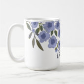 ペリウィンクルフローラ開花モダン名前をカスタムする コーヒーマグカップ (左)