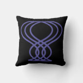 ペリウィンクルブルーとブラックの仕上げパターン(両面) クッション (裏面)