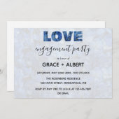 ペリウィンクルブルーアジサイ婚約パーティ 招待状 (正面/裏面)
