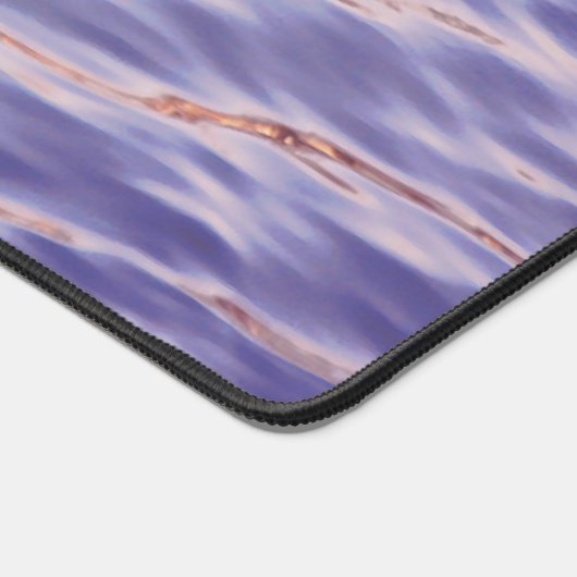 ペリウィンクルブルーウォーターリップルアートデスクマット デスクマット (コーナー)