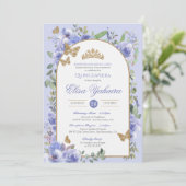 ペリウィンクルブルーウォーター色ゴールデンバタフライカンス 招待状 (スタンド正面)