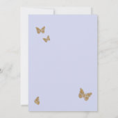 ペリウィンクルブルーウォーター色ゴールデンバタフライカンス 招待状 (裏面)