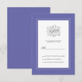 ペリウィンクルブルーエレガントなウェディングシックなエンクロージャ 出欠カード (正面/裏面)