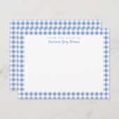 ペリウィンクルブルーギンガム個人文房具カード サンキューカード (正面/裏面)