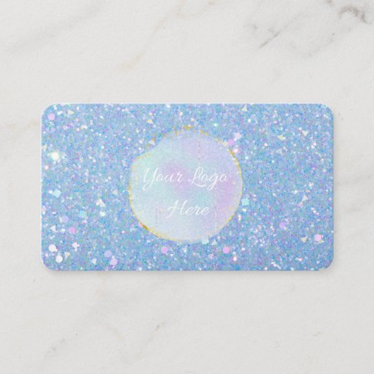ペリウィンクルブルーグリッターカスタム名刺 名刺 (正面)