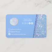 ペリウィンクルブルーグリッターカスタム名刺 名刺 (裏面)