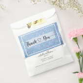 ペリウィンクルブルーグリッターサンキューショッピング フェイバーバッグ (封をした状態)