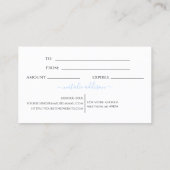 ペリウィンクルブルーグリッターストアのギフトカード 名刺 (裏面)