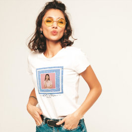 ペリウィンクルブルーグリッター |ビジネスフォトTシャツ Tシャツ