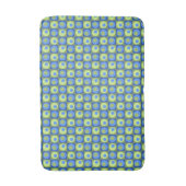 ペリウィンクルブルーグリーンの四角ドット幾何学模様 バスマット (正面縦)