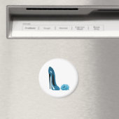 ペリウィンクルブルースティレット靴とバラ マグネット (インサイチュ (食洗機))