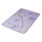 ペリウィンクルブルーバタフライフラッタラベンダーグレー バスマット (アングル)