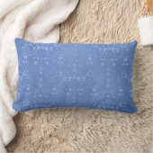 ペリウィンクルブルーファンシーフローラダマスクパターン ランバークッション (ブランケット)