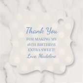 ペリウィンクルブルーフォイルおよび金ゴールド《写真》ぼけ味きらめく フェイバータグ (裏面)