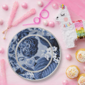 ペリウィンクルブルーフローラトワールNo.1 ペーパープレート (パーティー)