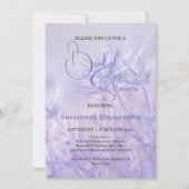 ペリウィンクルブルーフローラ背景ブライダルシャワー 招待状 (正面)