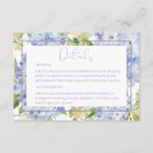 ペリウィンクルブルーホワイトアジサイ詳細結婚ズ エンクロージャーカード (正面)