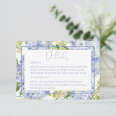 ペリウィンクルブルーホワイトアジサイ詳細結婚ズ エンクロージャーカード (スタンド正面)