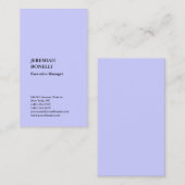 ペリウィンクルブルーモダンミニマリスト上質シルク 名刺 (正面/裏面)