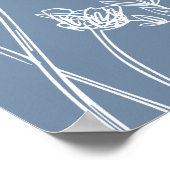 ペリウィンクルブルーワイルドフラワー結婚の歓迎サイン ポスター (角)