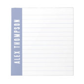 ペリウィンクルブルー名前をカスタムするライン ノートパッド (正面)