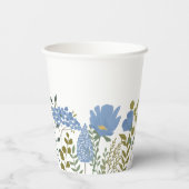 ペリウィンクルブルー春結婚フローラパーソナライズされた 紙コップ (裏面)