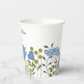 ペリウィンクルブルー春結婚フローラパーソナライズされた 紙コップ (左)