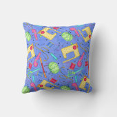 ペリウィンクルブルー裁縫小形装飾枕 クッション (裏面)