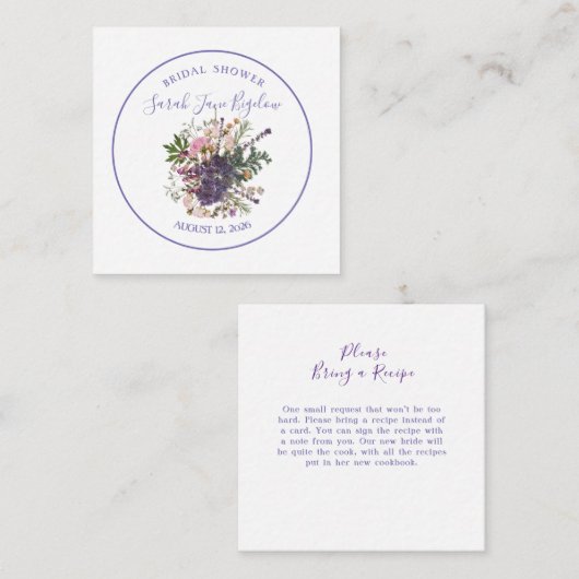 ペリウィンクルプレス山花ボホブライダルシャワー エンクロージャーカード (正面/裏面)