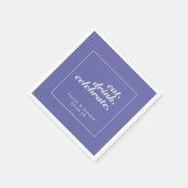 ペリウィンクルモダン&ホワイト結婚ミニマル紙 スタンダードカクテルナプキン (角)