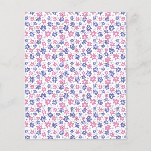 ペリウィンクルラベンダーピンクフラワースクレープブック紙 (正面)