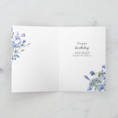 ペリウィンクルワイルドフラワーデリケートフローラ誕生日 カード (内部)