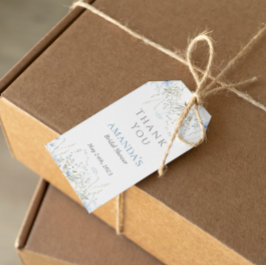 ペリウィンクルワイルドフラワーブライダルシャワーお願いギフトラベル ギフトタグ