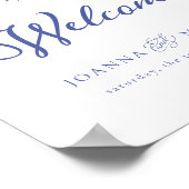 ペリウィンクルヴィンテージモノグラムクレストウェルカムサイン ポスター (角)