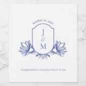 ペリウィンクルヴィンテージモノグラムクレストワインラベル ワインラベル (シングルラベル)