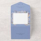 ペリウィンクルヴィンテージロマンチックなワイルドフラワーディナー オールインワン招待状 (外側)